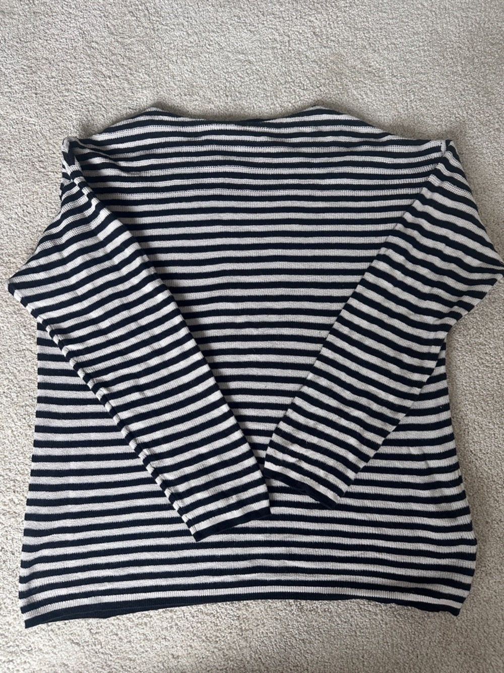 ALLSAINTS - Black and White French Striped Knit Sweater - Women’s Small